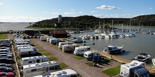 Stegeborgs Hamn, ställplats för husbil. 